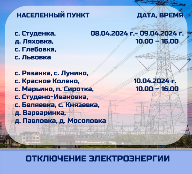 Отключение электроэнергии. Отключение электроэнергии.