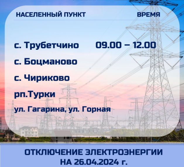 Отключение электроэнергии. Отключение электроэнергии.