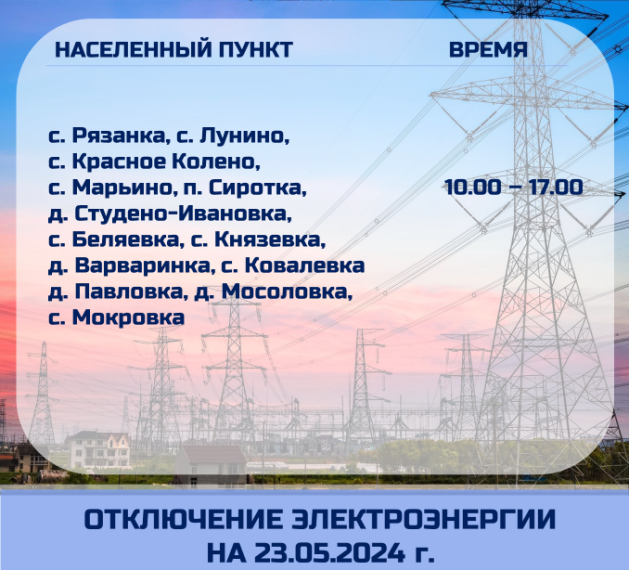 Отключение электроэнергии. Отключение электроэнергии.